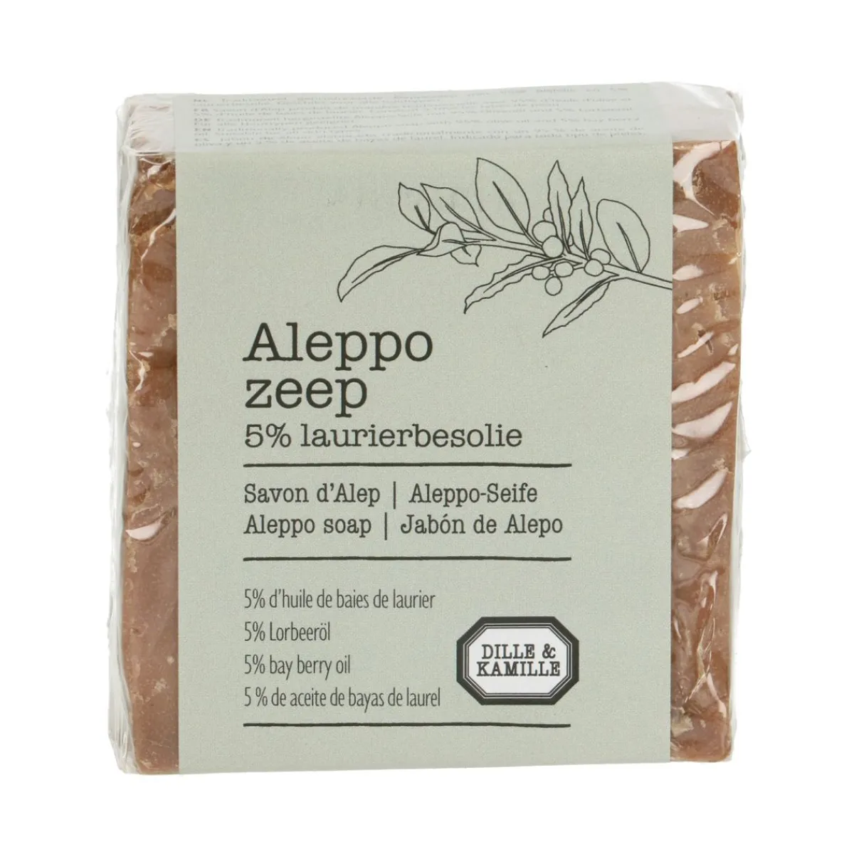 Aleppo Zeep*DILLE & KAMILLE Aleppo-zeep, 95% olijfolie & 5% laurierolie, 200 gram