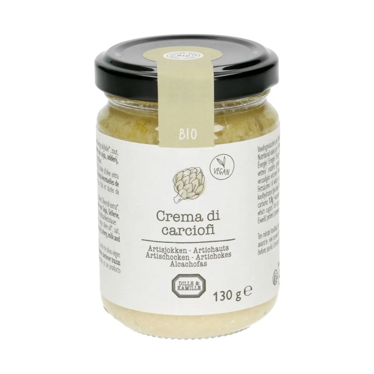 Goed Gevulde Hapjesplank|Crème*DILLE & KAMILLE Artisjokkencrème, biologisch, 130 gram