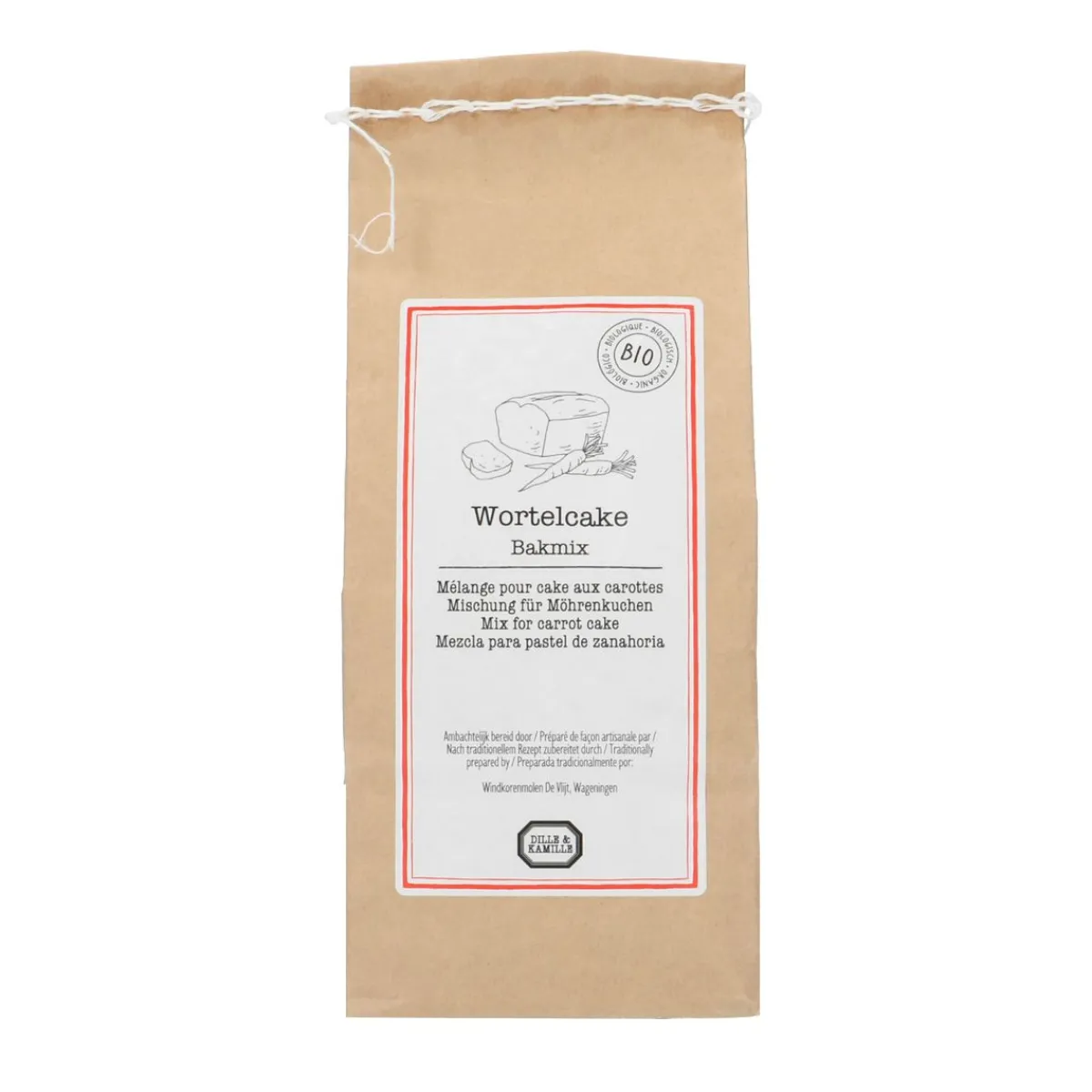Pannen Vol Smaak|Bakmix*DILLE & KAMILLE Bakmix voor wortelcake, biologisch, 500 gram
