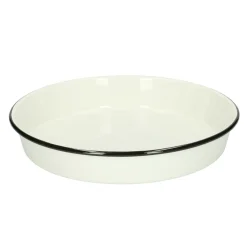Bakvormen|Kaarsenplateaus*DILLE & KAMILLE Bakvorm, emaille, zwart/wit, Ø 24 cm