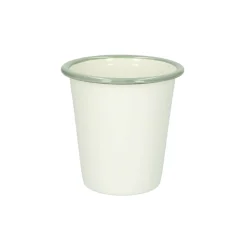 Picknick|Koffiekopjes*DILLE & KAMILLE Beker, emaille, groengrijs/wit, Ø 9 cm
