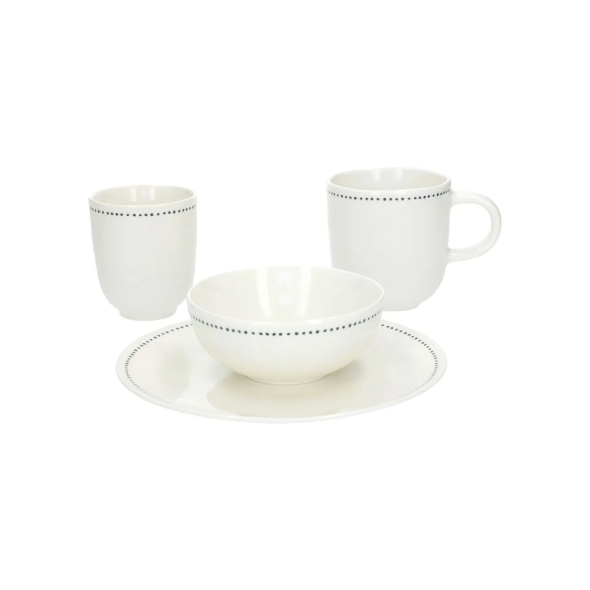 Koffiekopjes|Serviessets*DILLE & KAMILLE Beker met blauwe stip, organisch, porselein, Ø 7,6 cm