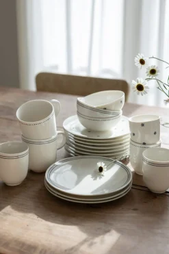 Koffiekopjes|Bekers En Mokken*DILLE & KAMILLE Beker met blauwe streep, organisch, porselein, Ø 7,6 cm