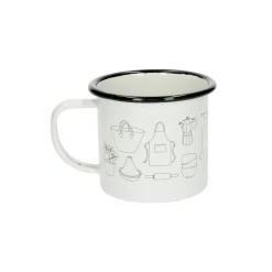 Bekers En Mokken*DILLE & KAMILLE Beker met oor, emaille, iconen, 300 ml