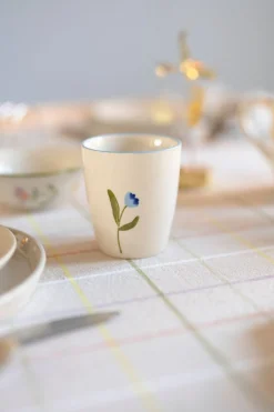 Bekers En Mokken|Serviessets*DILLE & KAMILLE Beker, steengoed, blauwe tulp, Ø 7,5 cm