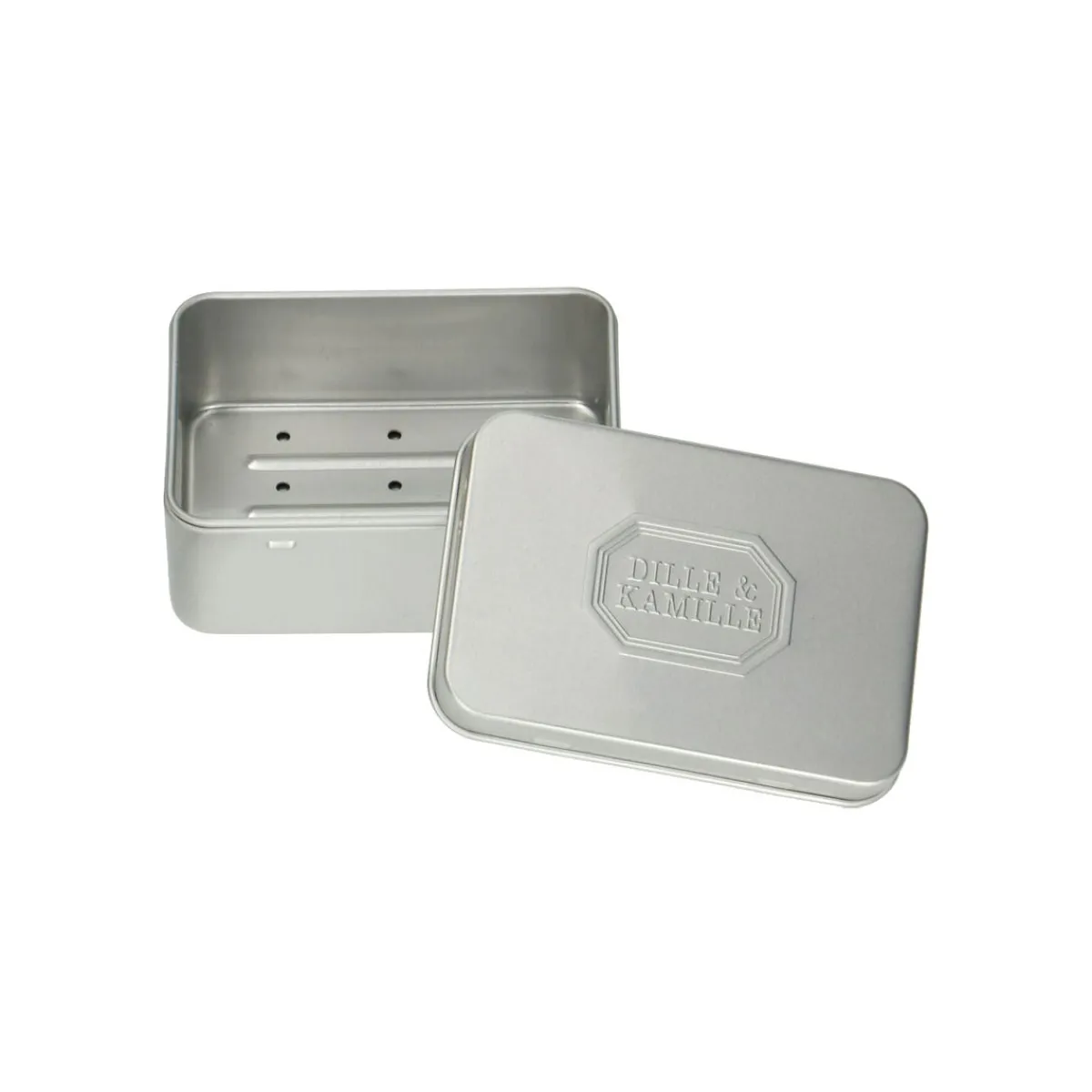 Badkameraccessoires*DILLE & KAMILLE Blikje voor blokzeep incl. tray, aluminium, 10 x 7 x 2,7 cm