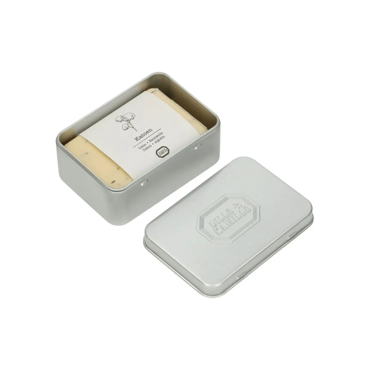Badkameraccessoires*DILLE & KAMILLE Blikje voor blokzeep incl. tray, aluminium, 10 x 7 x 2,7 cm