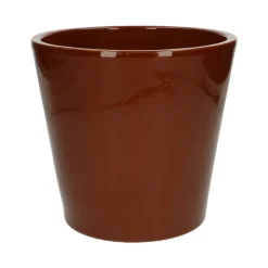 Bloempotten*DILLE & KAMILLE Bloempot, aardewerk, cognacbruin, Ø 25 cm