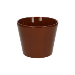 Bloempotten*DILLE & KAMILLE Bloempot, aardewerk, cognacbruin, Ø 12 cm