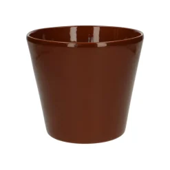 Bloempotten*DILLE & KAMILLE Bloempot, aardewerk, cognacbruin, Ø 17,5 cm