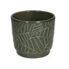 Bloempotten*DILLE & KAMILLE Bloempot, aardewerk, donkergroen met palmmotief, Ø 14 cm