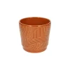 Bloempotten*DILLE & KAMILLE Bloempot, aardewerk, terra met palmbladmotief, Ø 14 cm