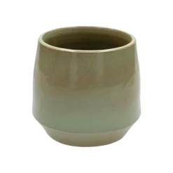 Bloempotten*DILLE & KAMILLE Bloempot, steengoed, groen, Ø 15 cm
