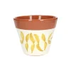 Terracotta Bloempotten*DILLE & KAMILLE Bloempot, terracotta, geel bladsilhouet, Ø 17 cm