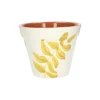 Terracotta Bloempotten*DILLE & KAMILLE Bloempot, terracotta, geel bladsilhouet, Ø 19 cm