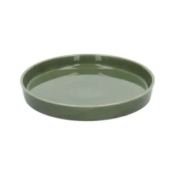 Bloempotten*DILLE & KAMILLE Bloempotschotel, aardewerk, donkergroen, Ø 20 cm