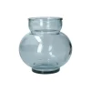 Vazen*DILLE & KAMILLE Bolvormige vaas, gerecycled glas, blauw, Ø14,2 cm