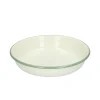Picknick|Borden*DILLE & KAMILLE Bord diep, emaille, groengrijs/wit, Ø 19 cm