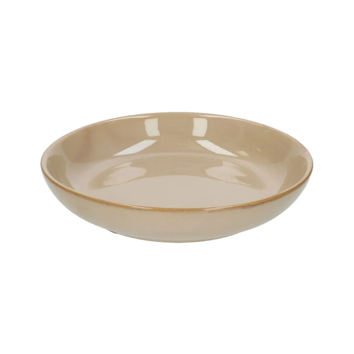 Borden|Serviessets*DILLE & KAMILLE Bord diep reactief glazuur, steengoed, zand, Ø 22 cm