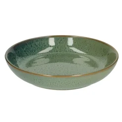 Borden|Serviessets*DILLE & KAMILLE Bord diep reactieve glazuur, steengoed, groen, Ø 22 cm