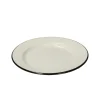 Picknick|Borden*DILLE & KAMILLE Bord, emaille, zwart/wit, Ø 22 cm