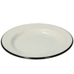 Picknick|Borden*DILLE & KAMILLE Bord, emaille, zwart/wit, Ø 26 cm