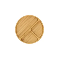 Picknick|Borden*DILLE & KAMILLE Bord met verdeelvakken, bamboe, Ø 20 cm