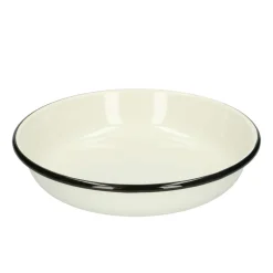 Picknick|Borden*DILLE & KAMILLE Bord pasta, emaille, zwart/wit, Ø 23 cm