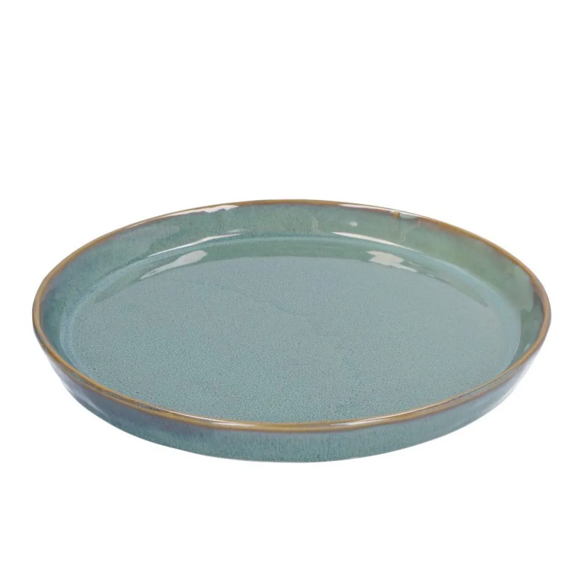 Borden|Serviessets*DILLE & KAMILLE Bord reactieve glazuur, steengoed, groen, Ø 20,5 cm