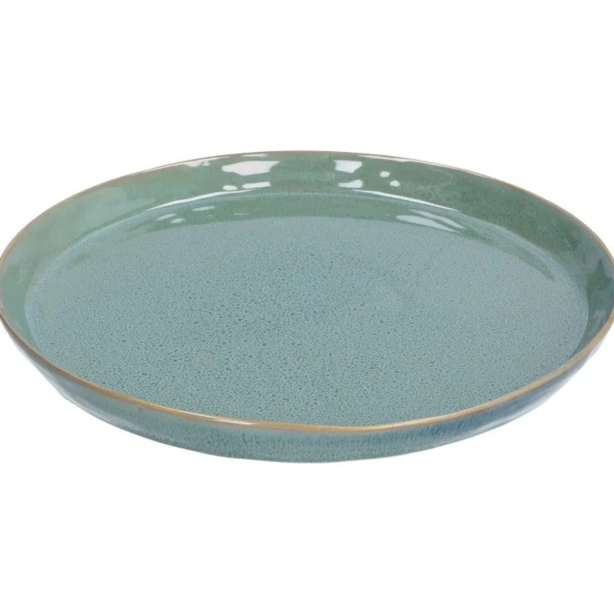 Borden|Serviessets*DILLE & KAMILLE Bord reactieve glazuur, steengoed, groen, Ø 26 cm