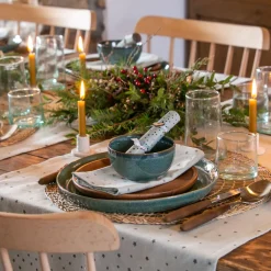 Borden|Serviessets*DILLE & KAMILLE Bord reactieve glazuur, steengoed, groen, Ø 26 cm