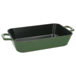 Pannen Vol Smaak|Bakken Met Peren*DILLE & KAMILLE Braadslede, gietijzer, groen, 40 x 22 cm