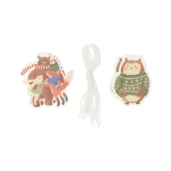 Cadeaulabels*DILLE & KAMILLE Cadeaulabels, papier, silhouet groepsknuffel en uil, 10 stuks