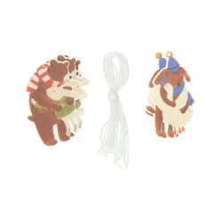 Cadeaulabels*DILLE & KAMILLE Cadeaulabels, papier, silhouet knuffelende dieren, 10 stuks