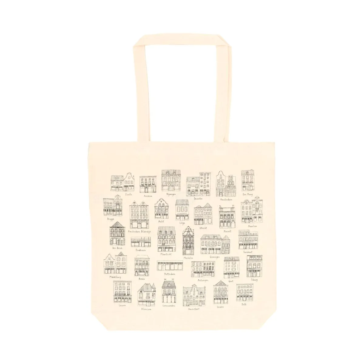 Canvas Tassen|Boodschappentassen*DILLE & KAMILLE Canvas tas, , bio-katoen, geveltjes, 38 x 38 cm