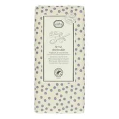 Chocolade*DILLE & KAMILLE Chocoladetablet, wit, yoghurt & blauwe bes, 130 g