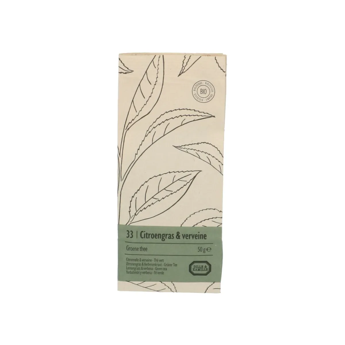 Thee*DILLE & KAMILLE Citroengras & verveine, Groene thee, biologisch, 50 g