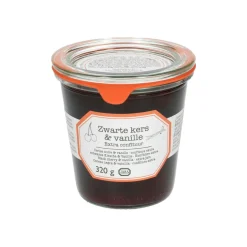 Confituur*DILLE & KAMILLE Confiture, zwarte kers/vanille, 320 gram