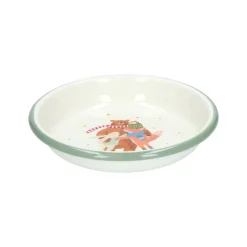 Borden*DILLE & KAMILLE Diep bord, emaille, knuffelende dieren, Ø 14 cm