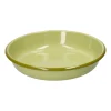 Picknick|Borden*DILLE & KAMILLE Diep bord, emaille, lichtgroen met olijfgroen randje, Ø22 CM
