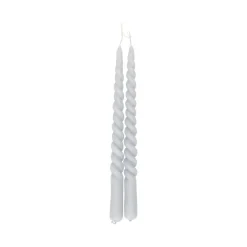 Vorm Kaarsen|Gedraaide Kaarsen*DILLE & KAMILLE Dinerkaars gedraaid, lavendel, 29 cm, set van 2