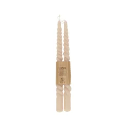 Vorm Kaarsen|Gedraaide Kaarsen*DILLE & KAMILLE Dinerkaars gedraaid, roze, 29 cm, set van 2