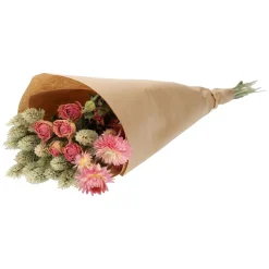 Herfst Decoratie|Droogbloemen*DILLE & KAMILLE Droogbloemen, gemend boeket, naturel/roze
