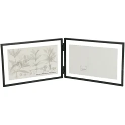 Fotokaders*DILLE & KAMILLE Fotolijstje tweeluik, metaal, zwart, 2x 15 x 10 cm
