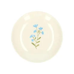 Borden|Serviessets*DILLE & KAMILLE Gebaksbordje, steengoed, blauwe bloem, Ø 16 cm