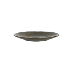 Borden*DILLE & KAMILLE Gebaksbordje, steengoed, donkergroen, Ø17 X 2 cm