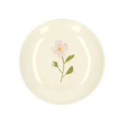 Borden|Serviessets*DILLE & KAMILLE Gebaksbordje, steengoed, roze bloem, Ø 16 cm