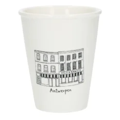 Bekers En Mokken*DILLE & KAMILLE Gevel mok, Antwerpen Vleminck, porselein, 200 ml