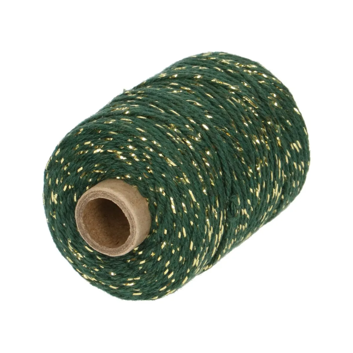 Cadeau Lint|Cadeauversiering*DILLE & KAMILLE Glinsterkoord, katoen, donkergroen, 50 m