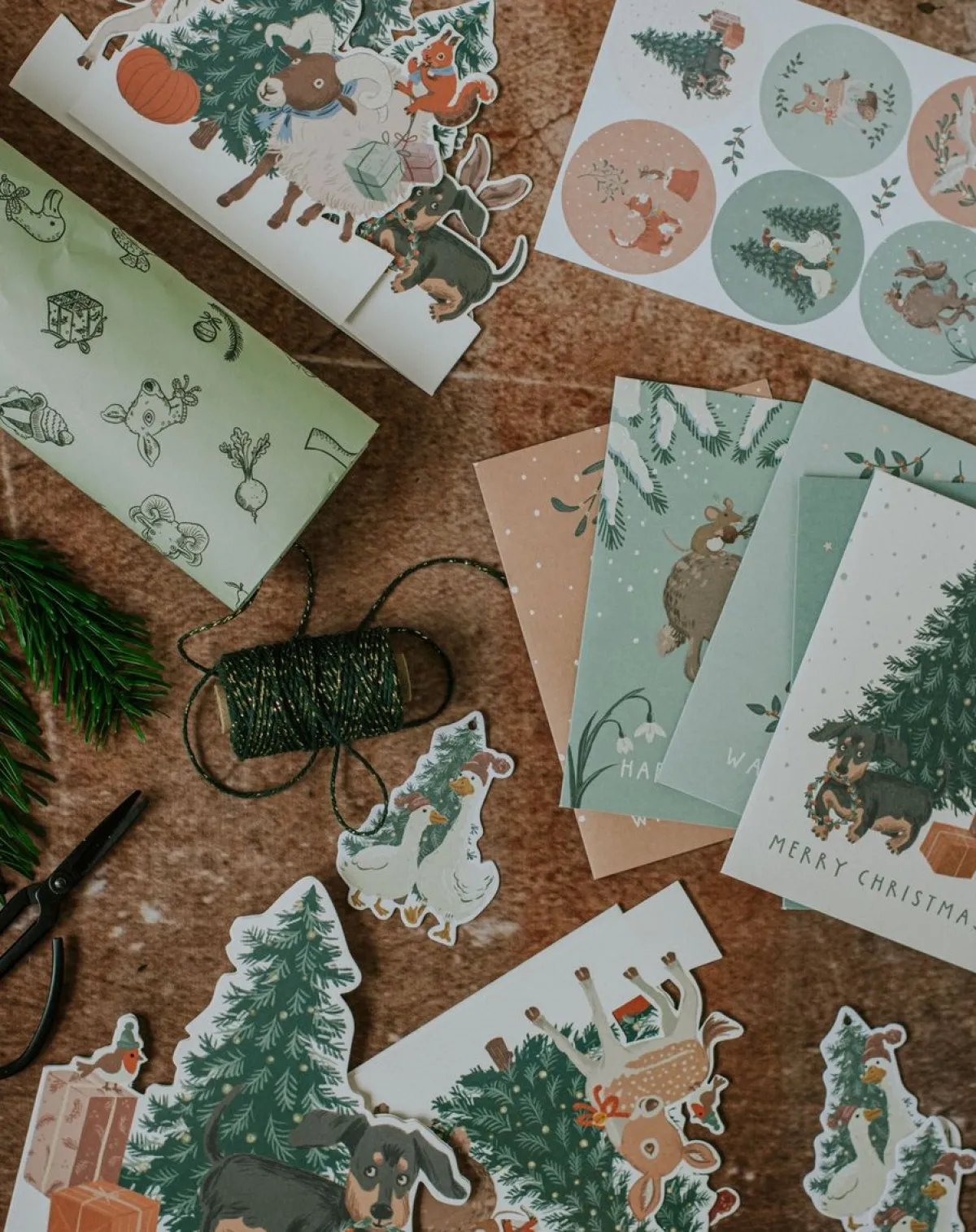 Cadeau Lint|Cadeauversiering*DILLE & KAMILLE Glinsterkoord, katoen, donkergroen, 50 m